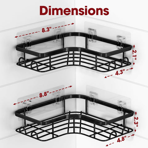 Sakugi space-saving corner shelf design maximizes bathroom storage.