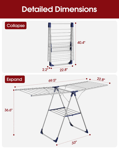 Sakugi outdoor-friendly rack stands stably on non-slip feet for outdoor air drying.