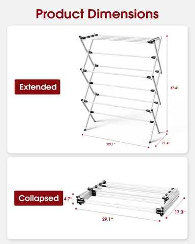 Sakugi foldable drying rack anti-slip feet protect floors during use.