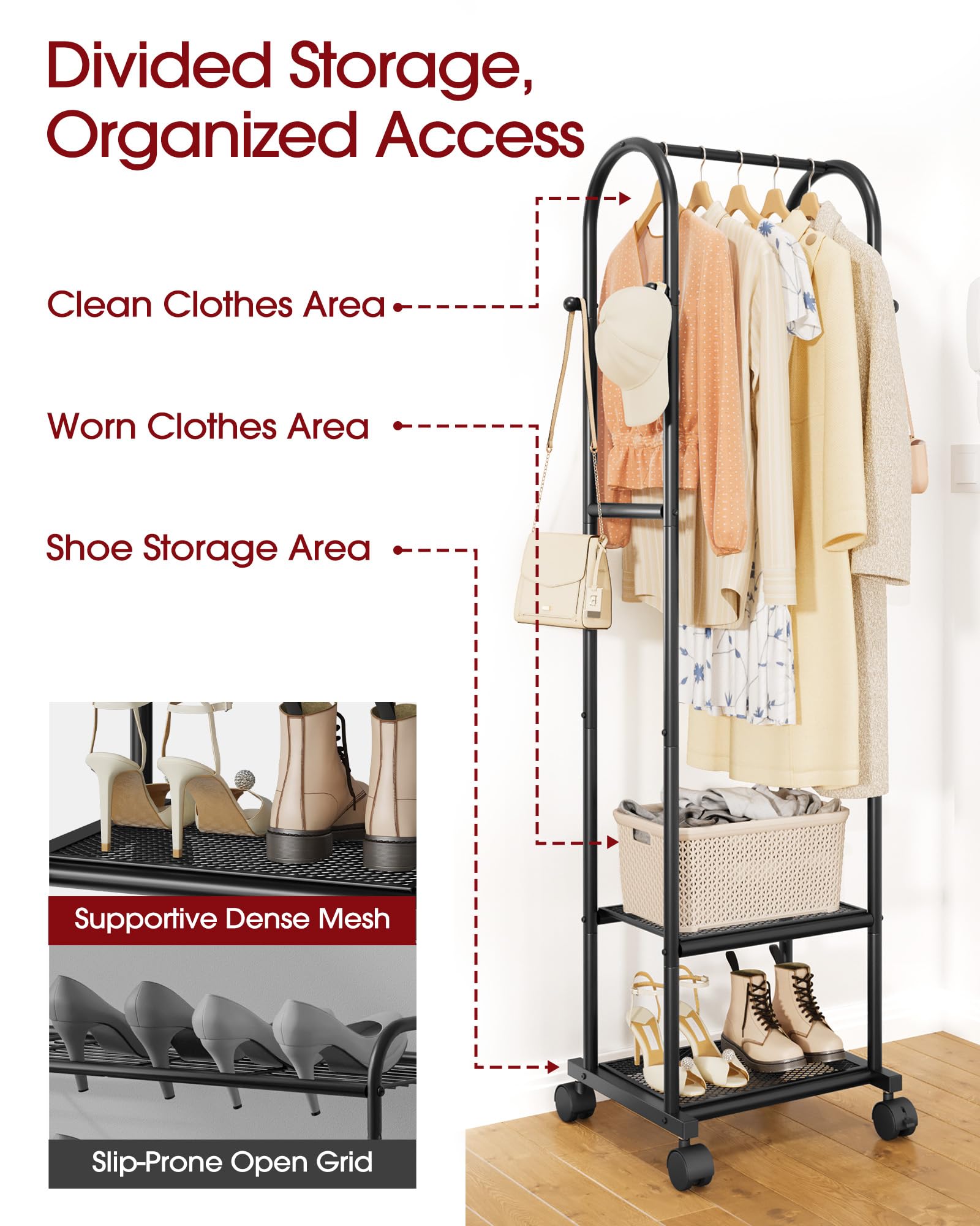 Sakugi 360 degree wheels enable smooth mobility around the home.