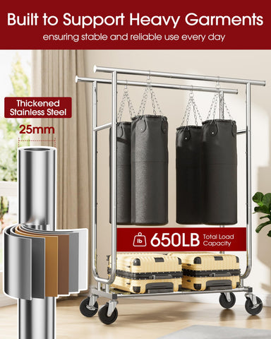 Heavy-load capacity supports bulky coats and winter garments