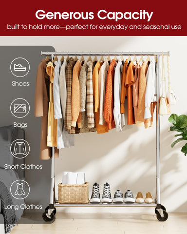 Sakugi laundry-room rack keeps freshly laundered items neat and accessible.