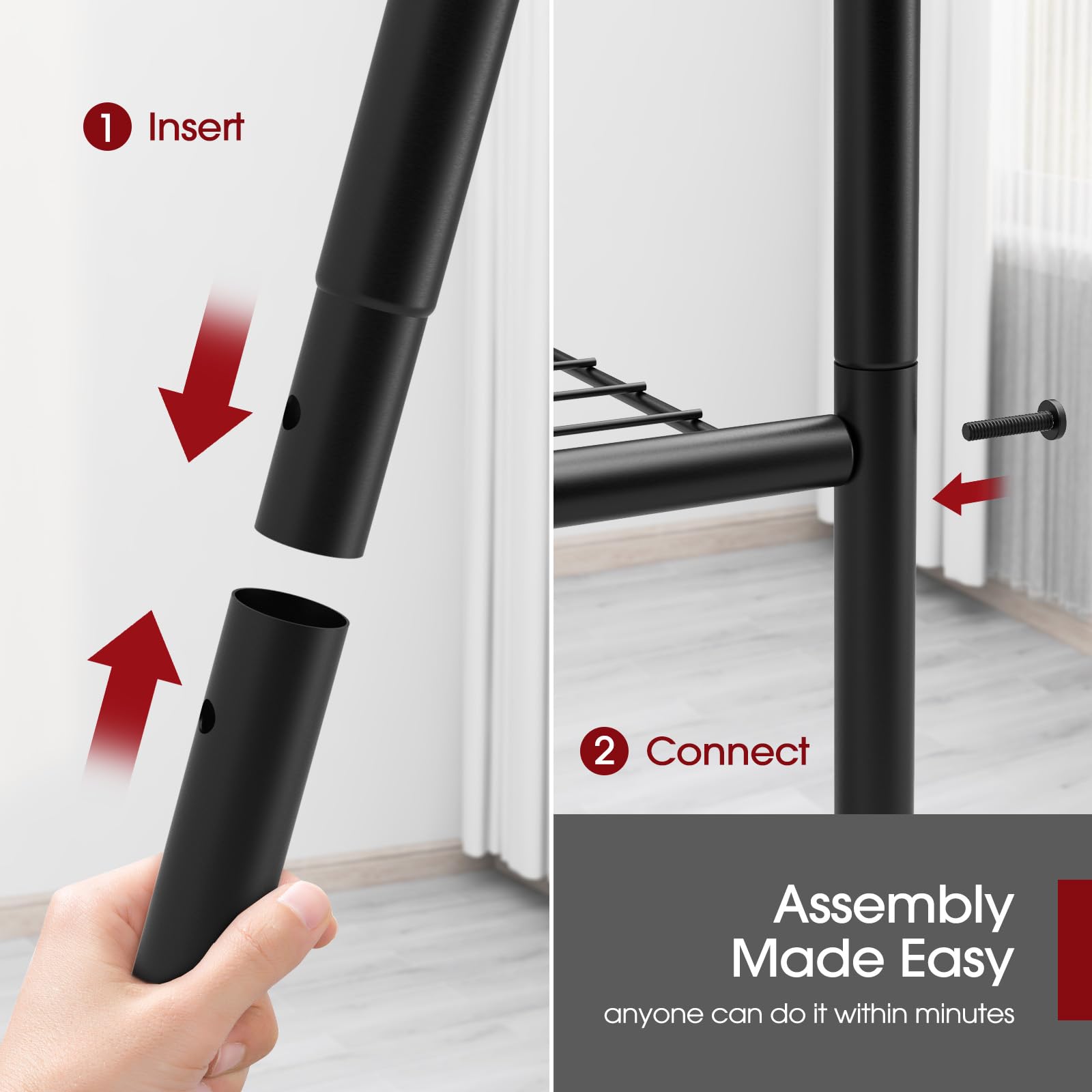 Sakugi rust-resistant coating shields shelves from wear.