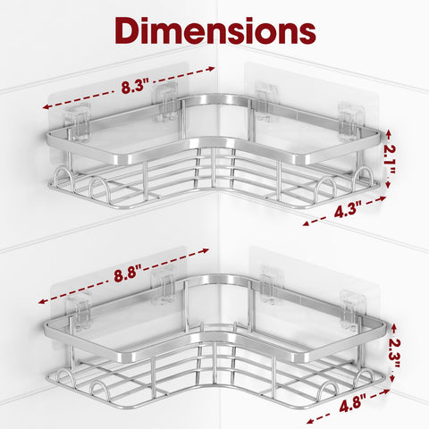 Sakugi stainless steel shelves with 8 hooks provide rustproof, clutter-free storage