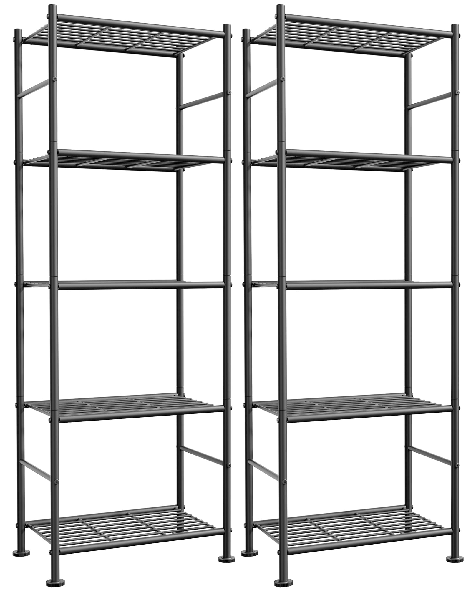 Sakugi storage shelves 2-pack front view, space-saving design for compact rooms.