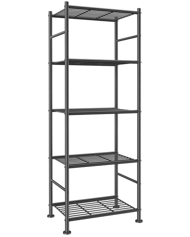 Sakugi storage shelves: 5-tier design for space-saving organization in kitchens and garages.