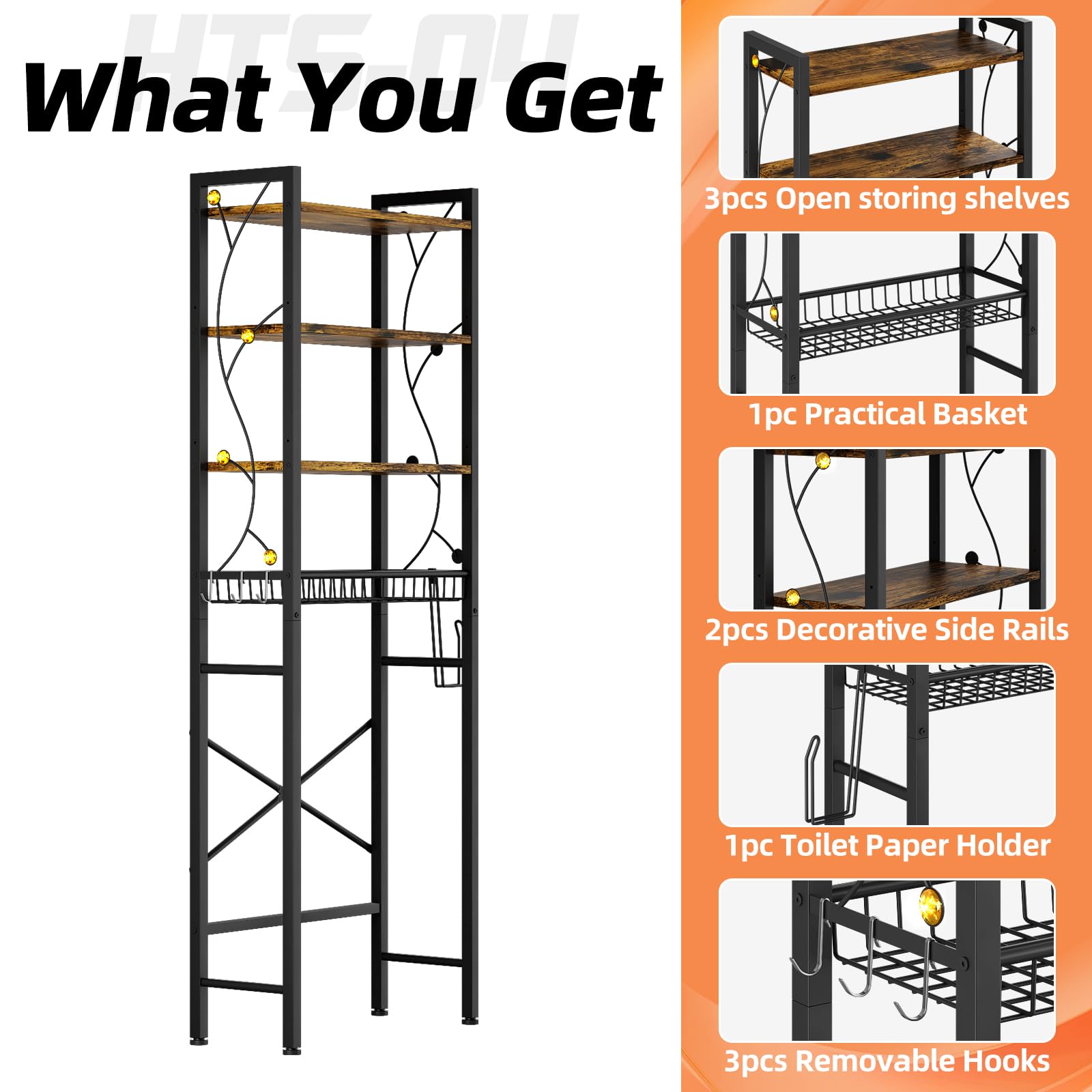 Adjustable shelves let you customize spacing for tall items.