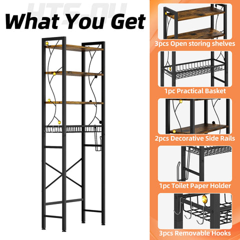 Adjustable shelves let you customize spacing for tall items.