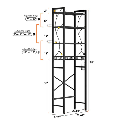 Salakita adjustable shelves adapting to tall bottles and bulky items
