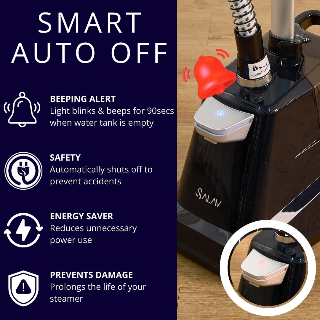 SALAV 3l water tank detachable for long uninterrupted steaming