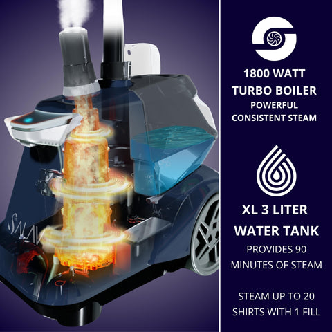 SALAV 90+ minutes of continuous steam supports busy workloads