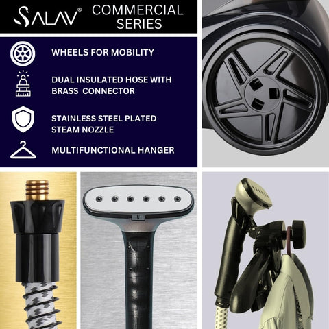SALAV ergonomic nozzle provides comfortable even steam distribution