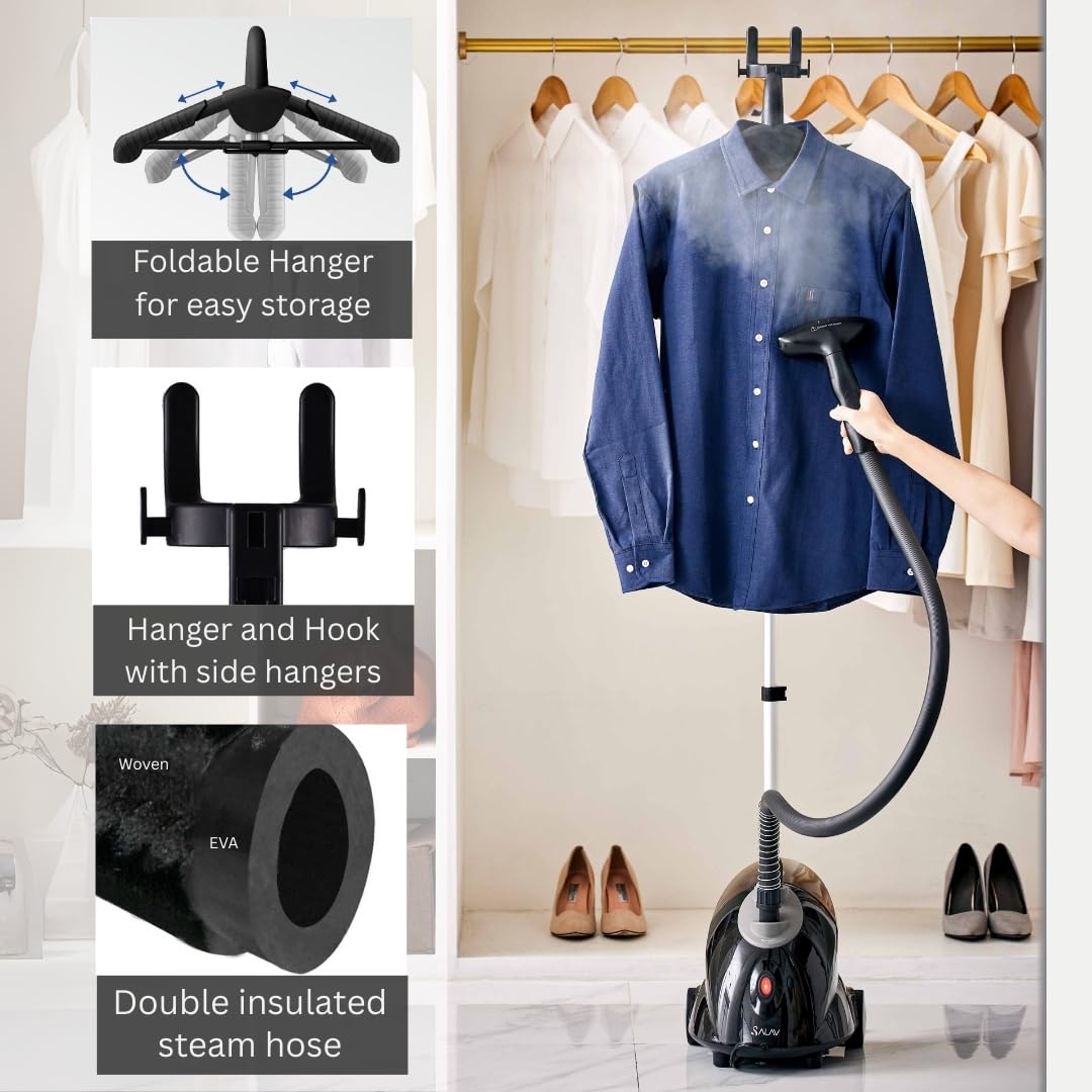 SALAV GS18-DJ wheels provide effortless mobility for quick steaming around the home.