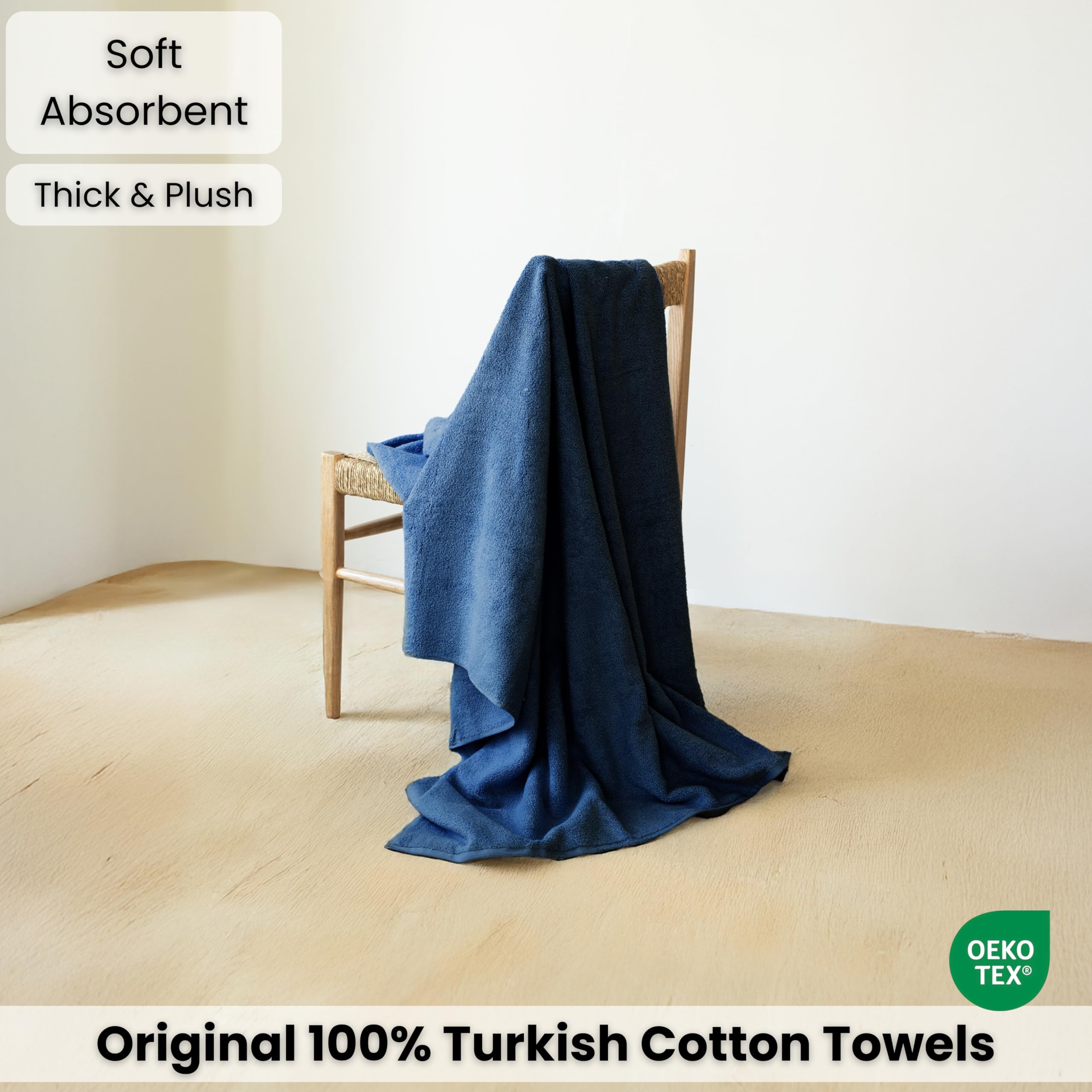 SALBAKOS 630gsm loop weave absorbs moisture quickly after shower or swim.