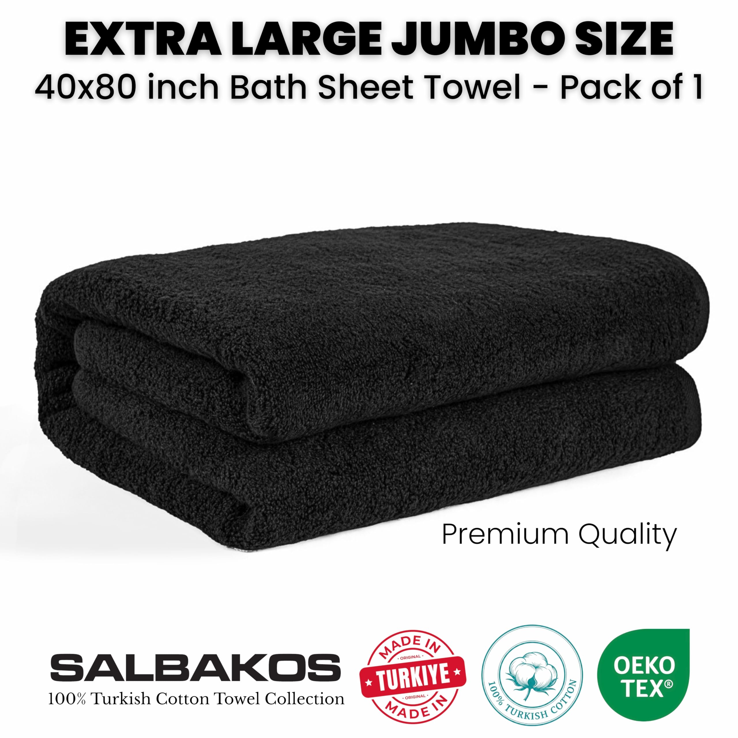 SALBAKOS hotel-quality weave detail highlights durability and absorbency.