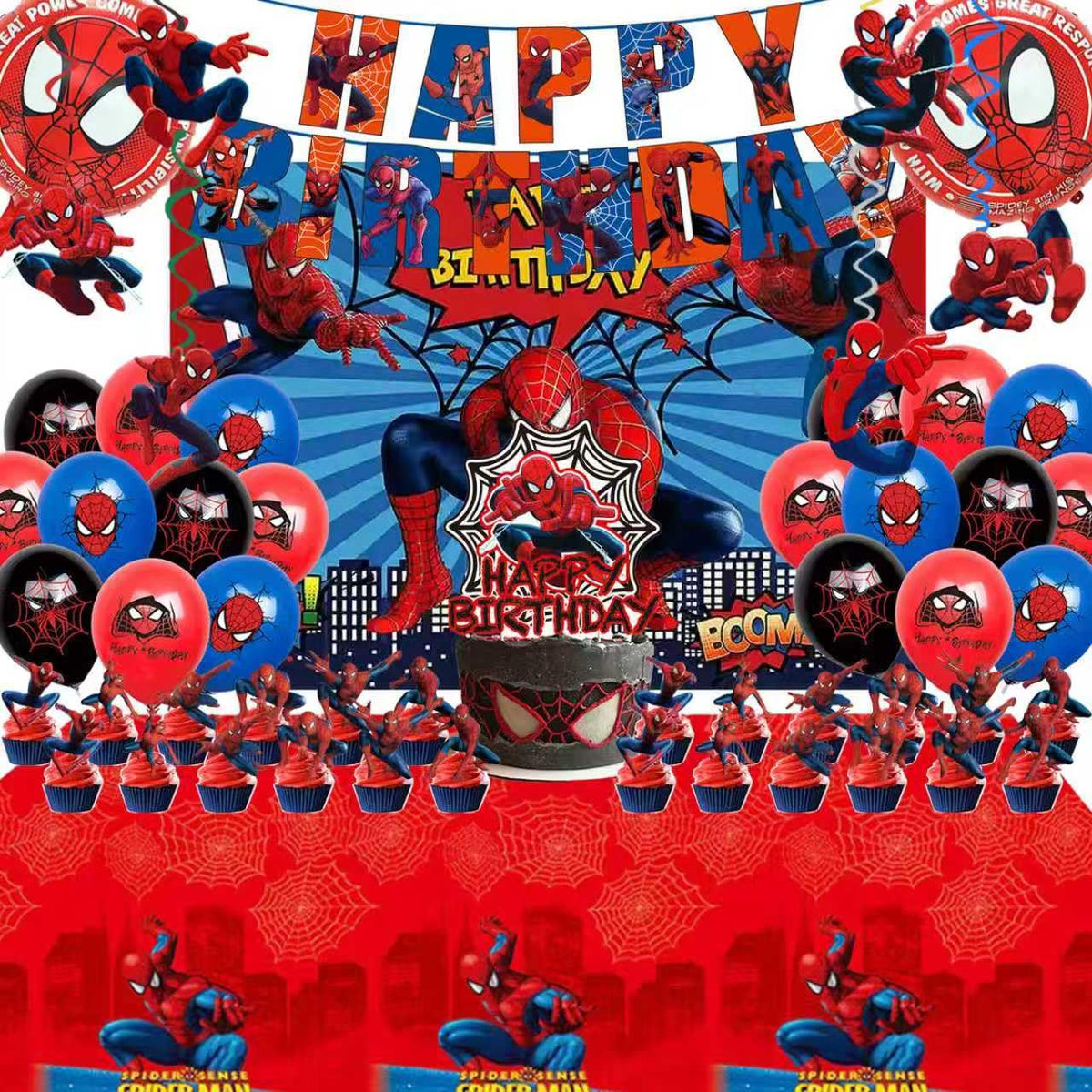 Saleix Spidey backdrop for vibrant party photos and themed decor
