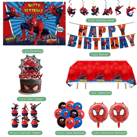 Saleix Spidey banner with Happy Birthday for instant festive greeting