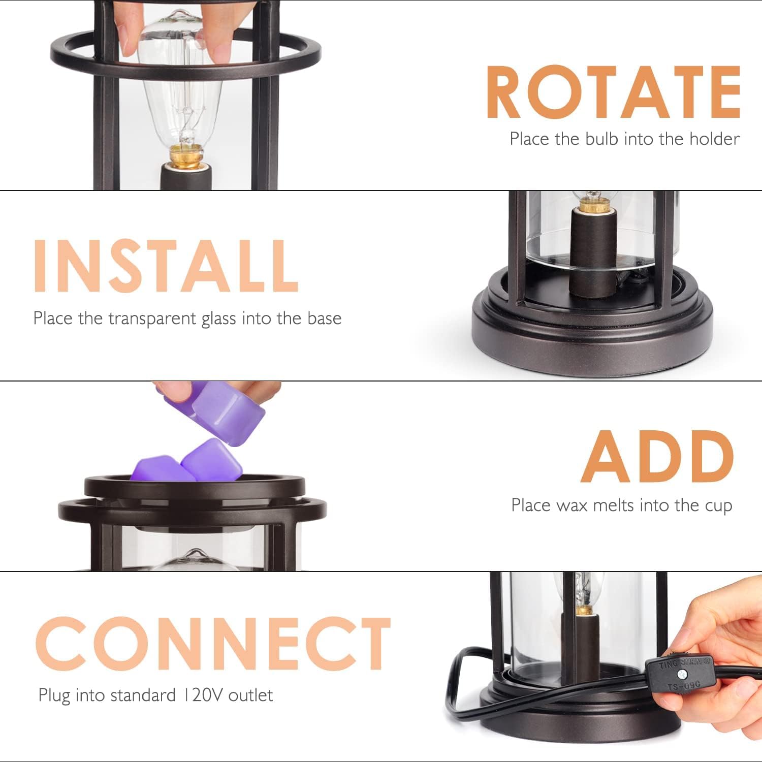 SALKING wax warmer doubles as a relaxing night light for cozy moods.