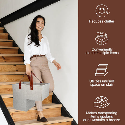 SAM AND MABEL linen construction offers soft yet durable storage.