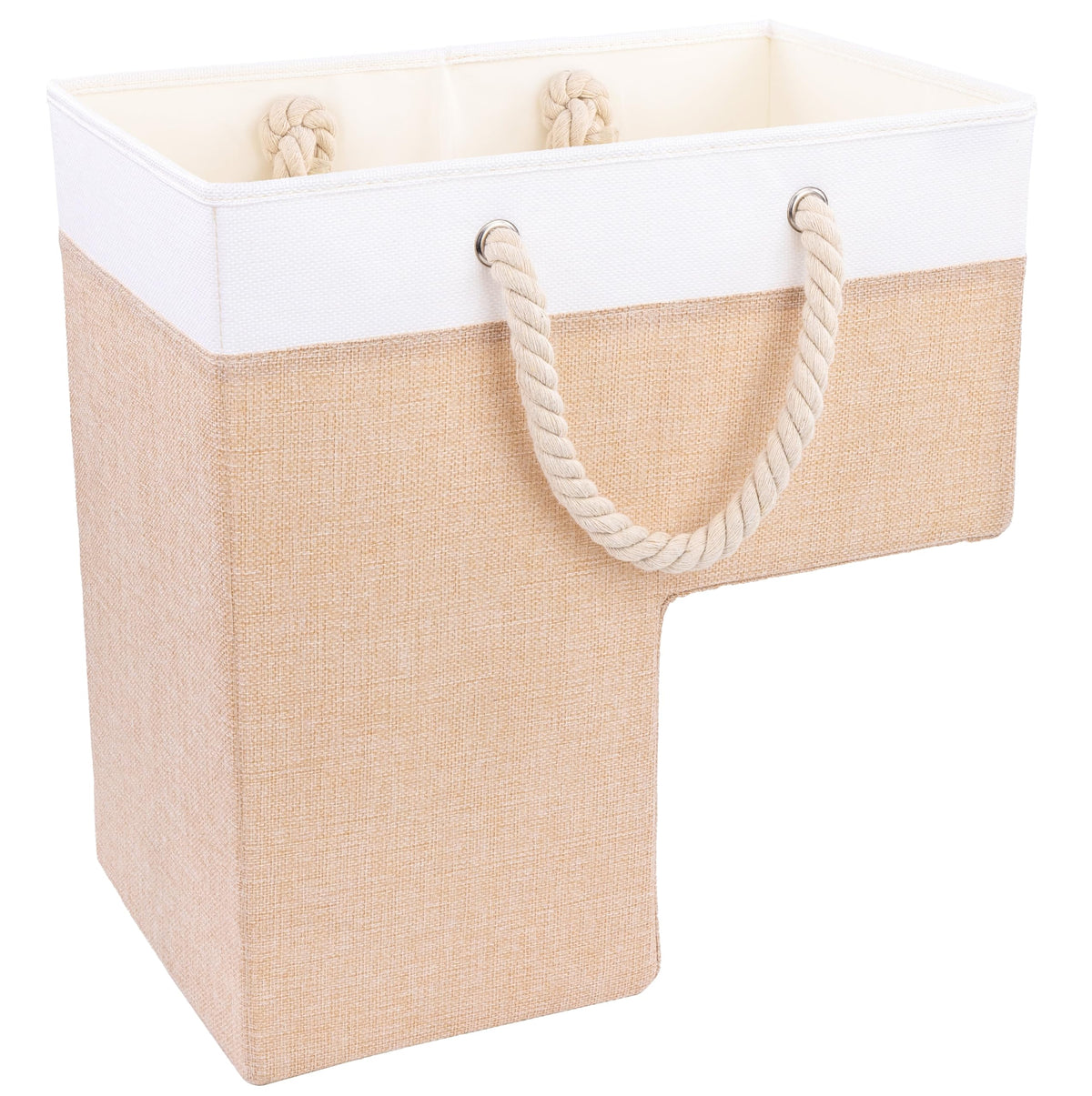 SAM AND MABEL stair basket on step keeps stairs tidy and accessible.
