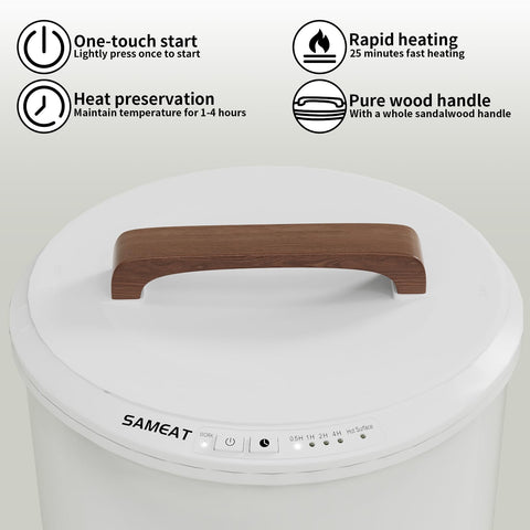 SAMEAT towel warmer bucket heat indicator demonstrates quick warming status.
