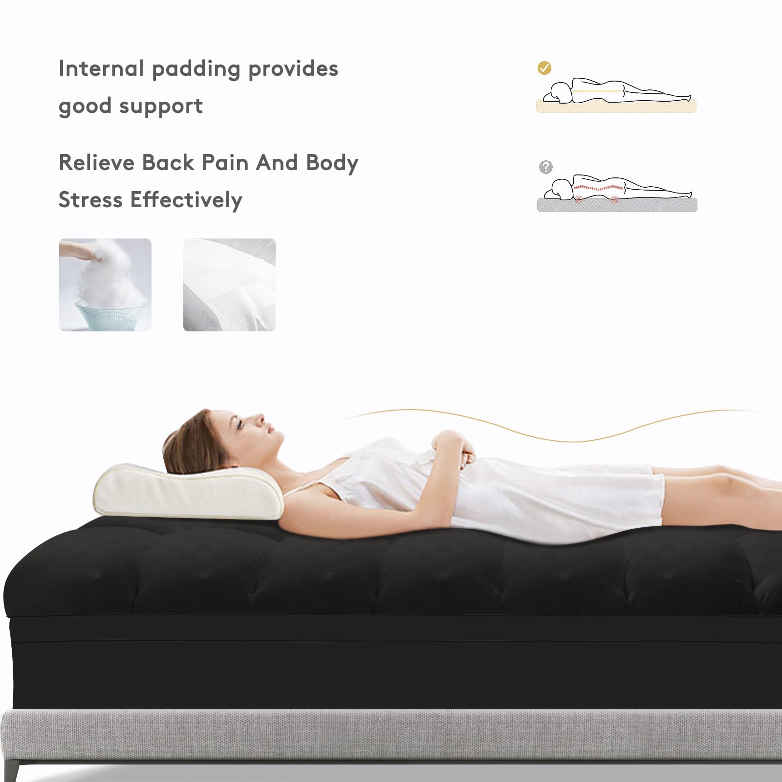SameBed topper is machine washable for easy care and freshness
