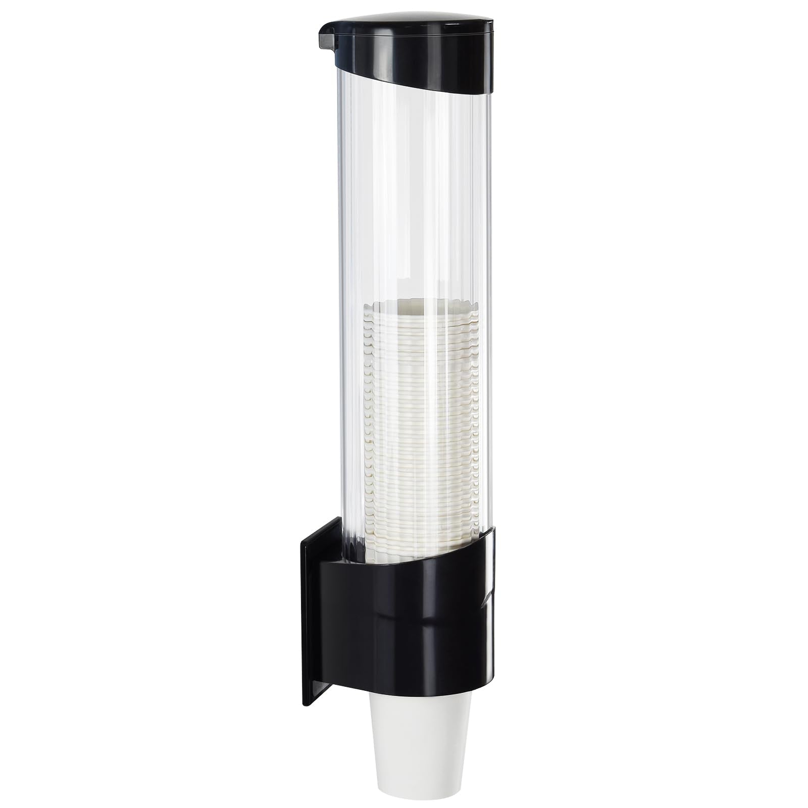 Samhe cup dispenser front view with clamshell design for clean, dust-free cups