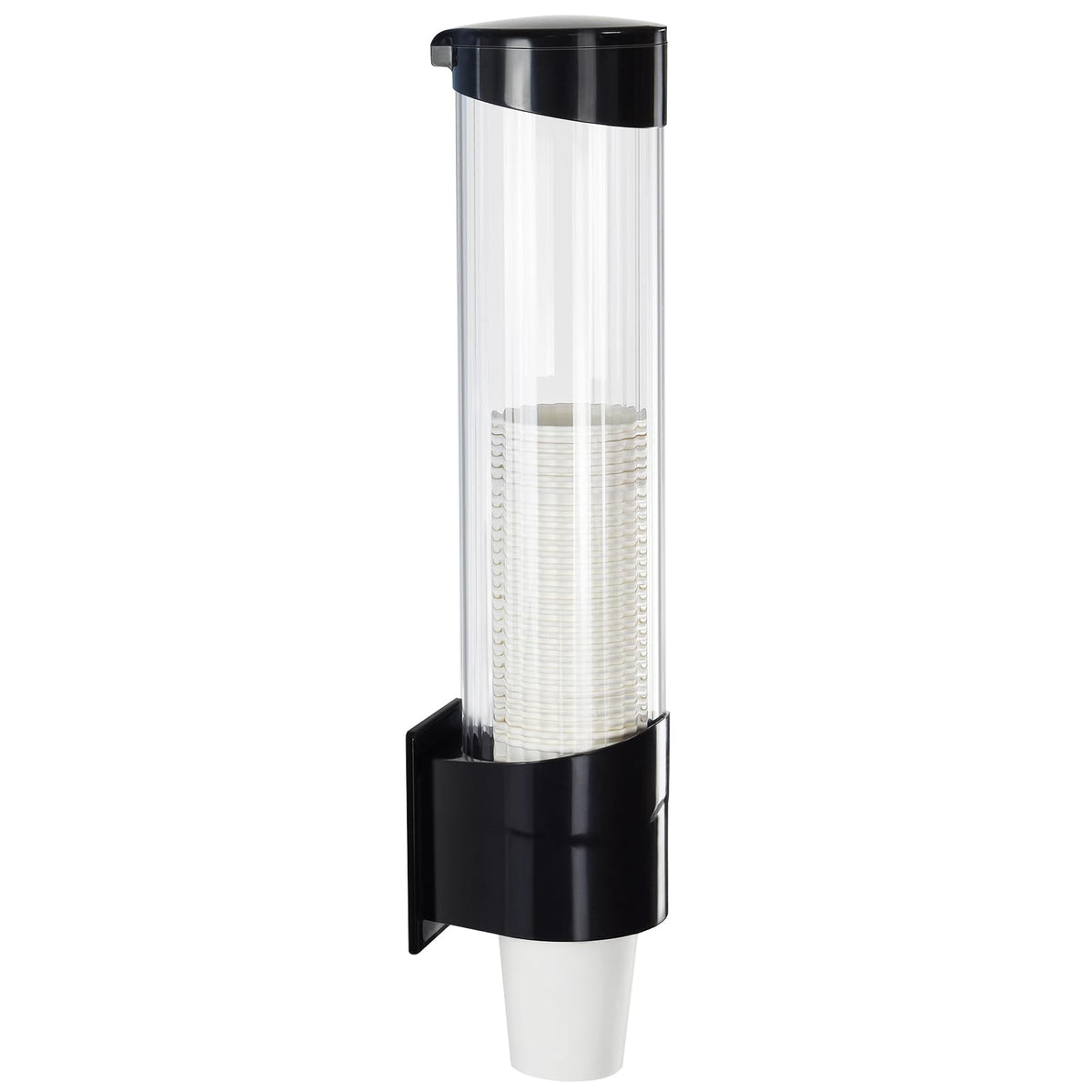 Samhe cup dispenser front view with clamshell design for clean, dust-free cups