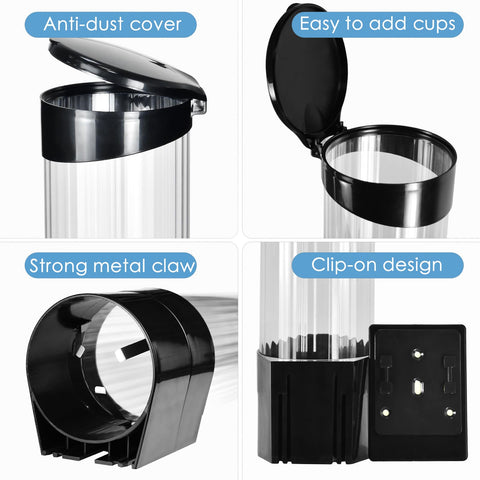 Samhe cup dispenser wall-mount option saves counter space