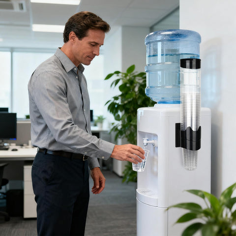 Samhe cup dispenser keeping cups neat and ready on display in public spaces.