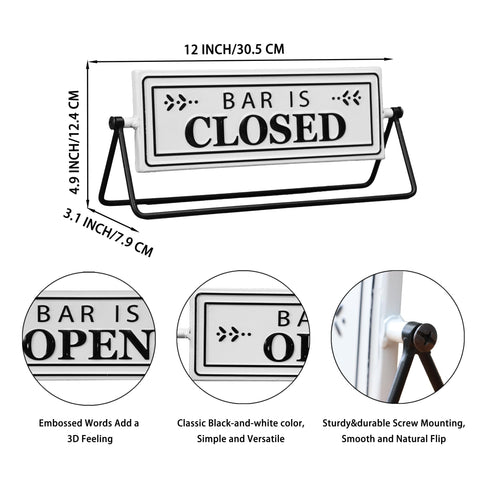 SamiteLeaf Bar Sign embossing close-up shows deep lettering for a refined look.