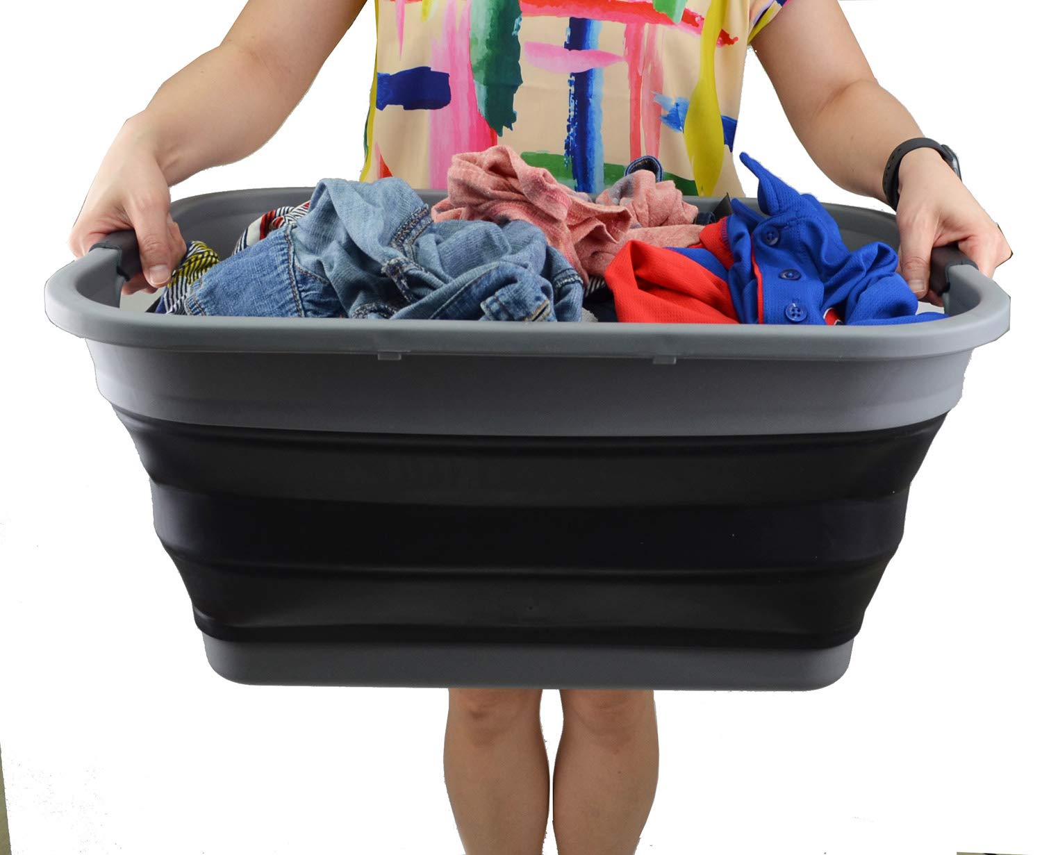 Sammart 41L fits in car trunk for toy and clothing storage.