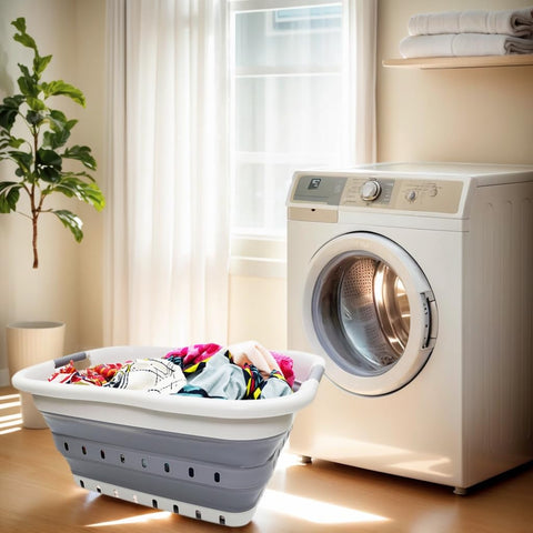 Sammart 41L collapsed flat storage demonstrating compact portability.