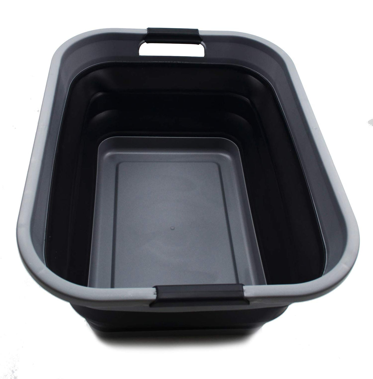 Sammart 41L collapsible laundry basket open for easy loading and carrying.
