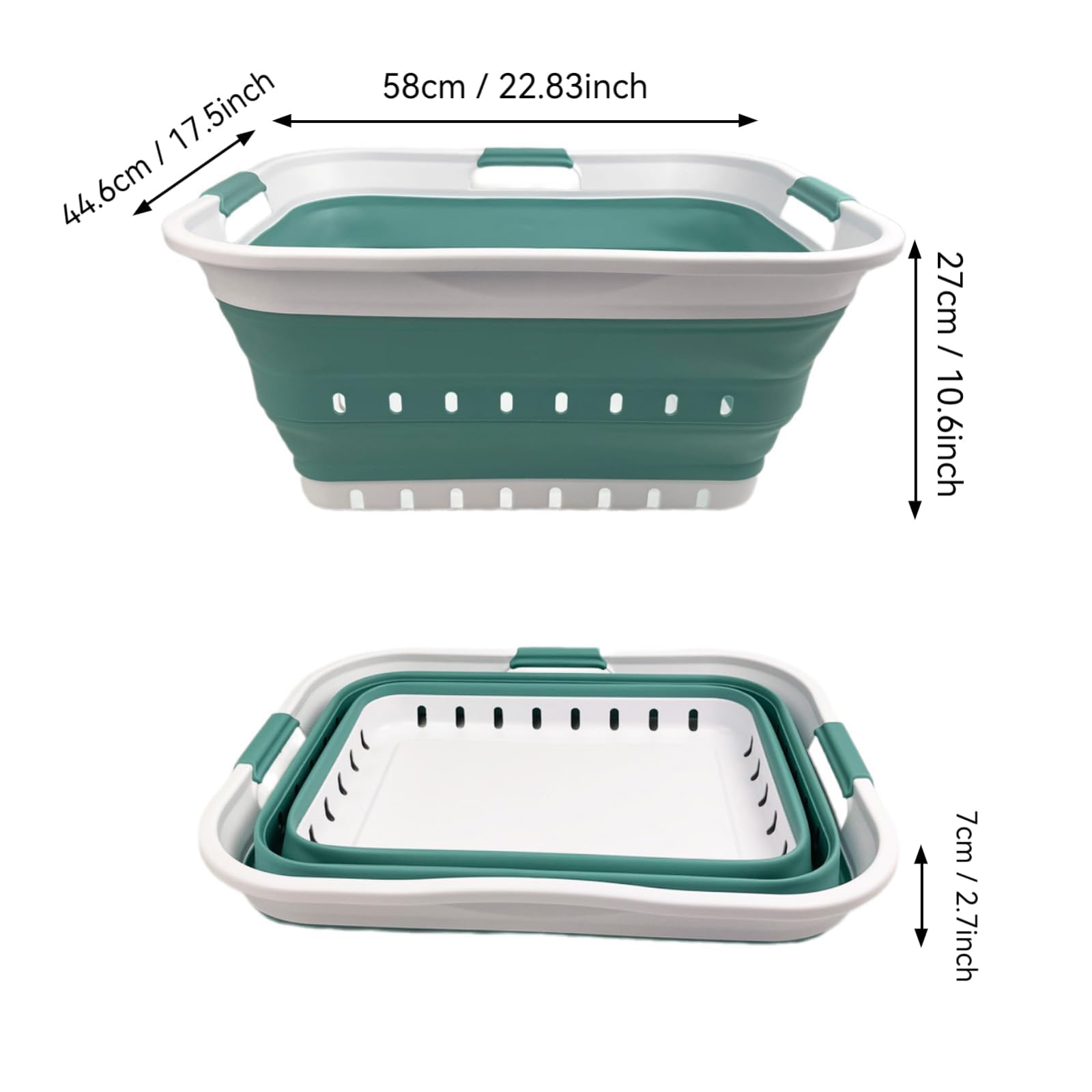 SAMMART 42L basket comfort grip handles ease carrying and lifting.