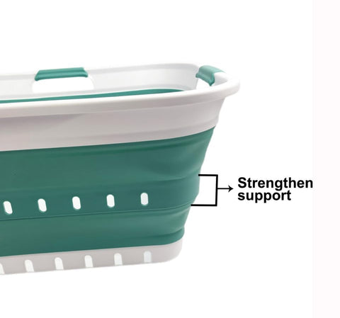 SAMMART 42L basket in car trunk for organized shopping and trips.