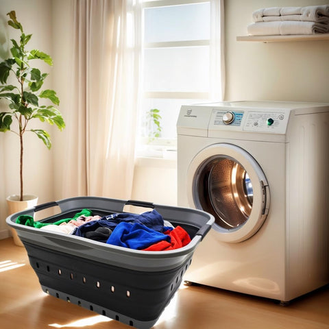 SAMMART 42L collapsible basket folded flat saves space when not in use