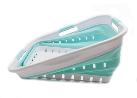 SAMMART 42L collapsible basket with comfort grip handles for easy transport.