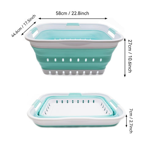 SAMMART 42L collapsible basket side view shows sturdy straight edges.