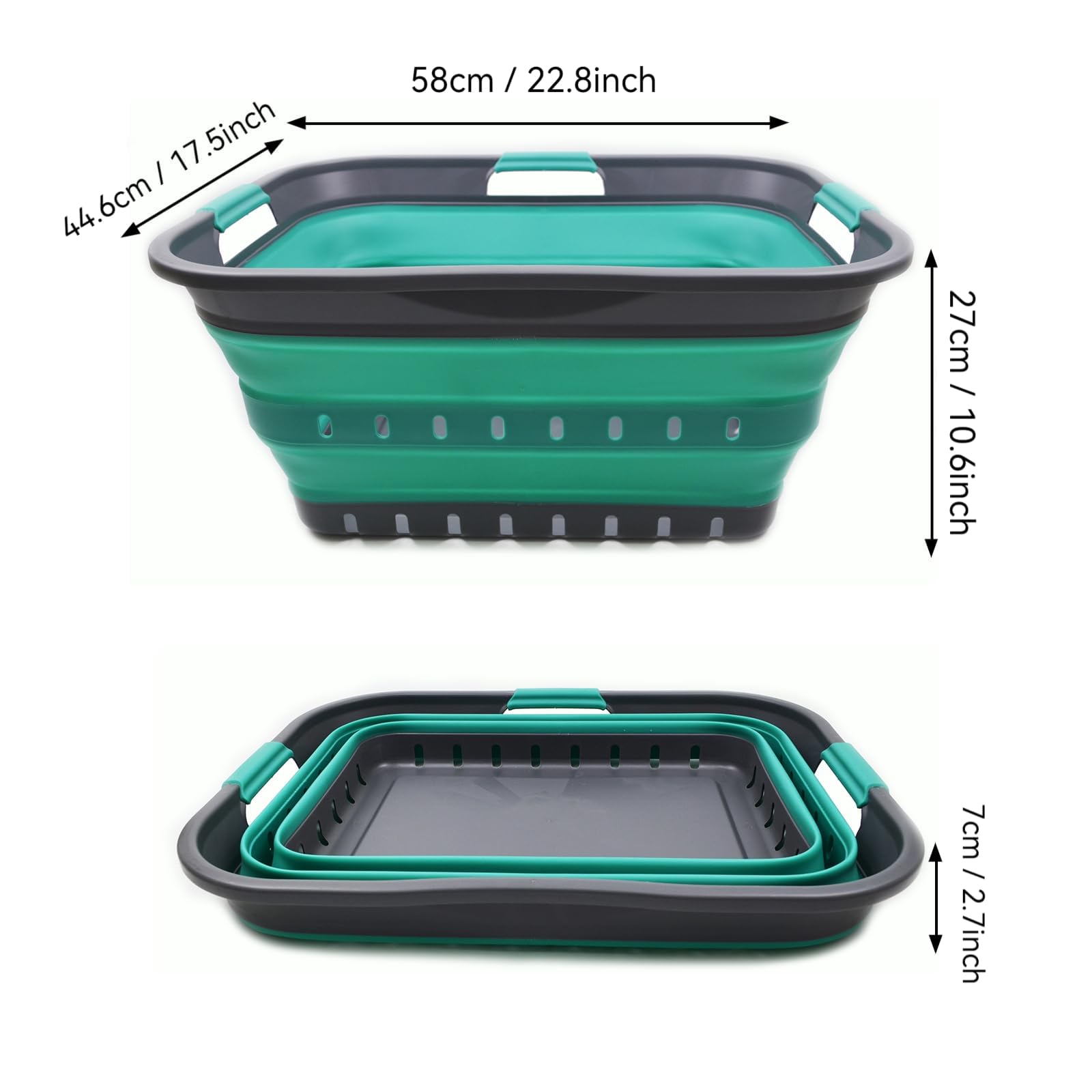 SAMMART 42L basket dimensions displayed for room planning