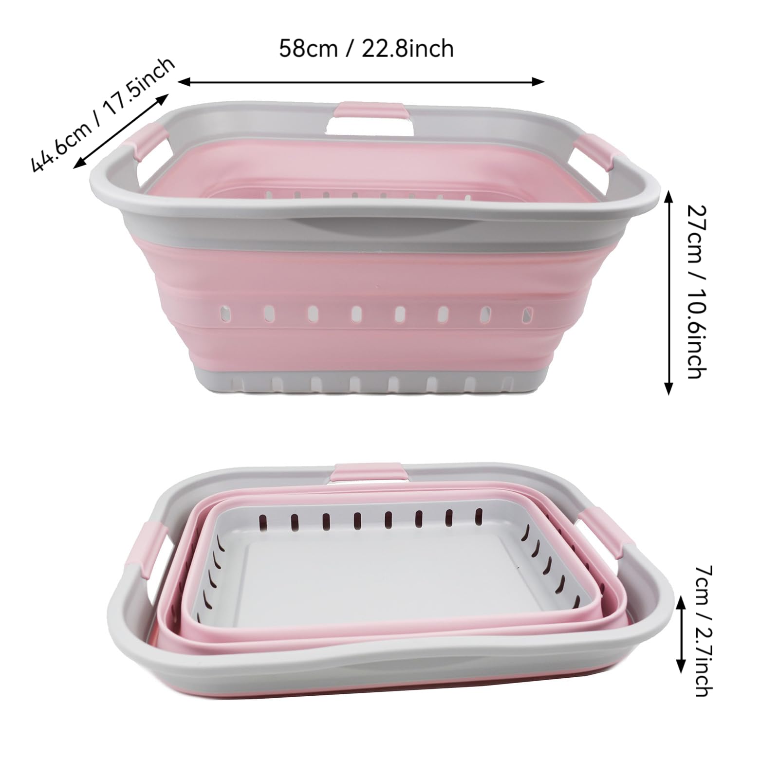 SAMMART 42L basket folded flat showcasing space-saving design.