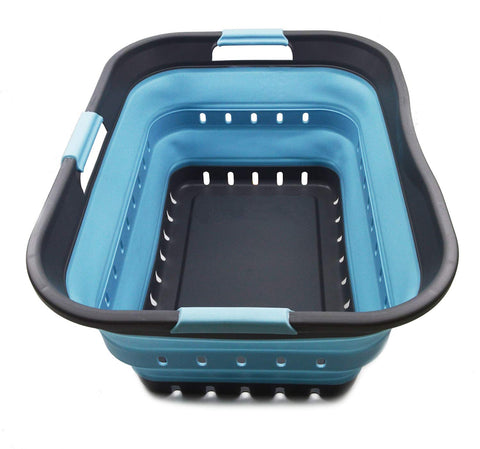 Sammart 42L collapsible basket folded flat saving space in a closet