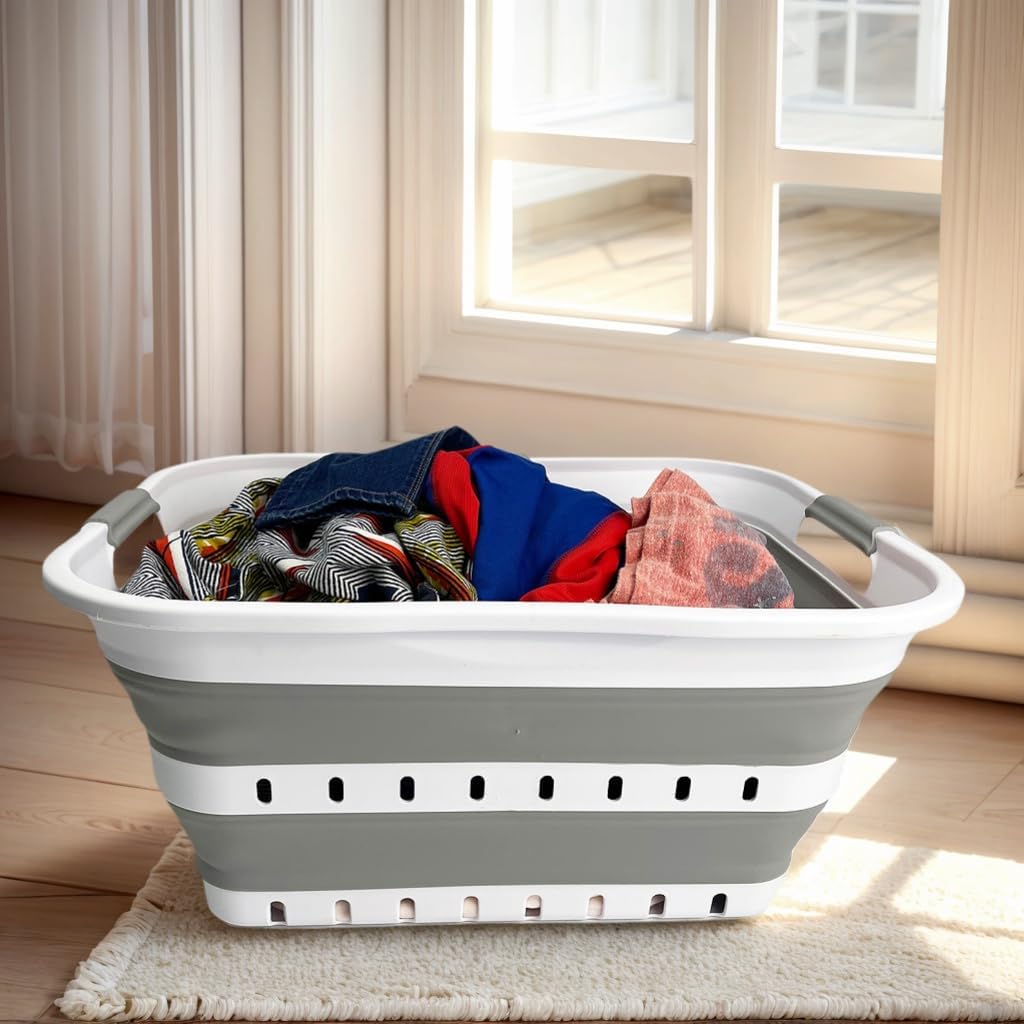 SAMMART 42L folded basket flat for compact storage and space saving