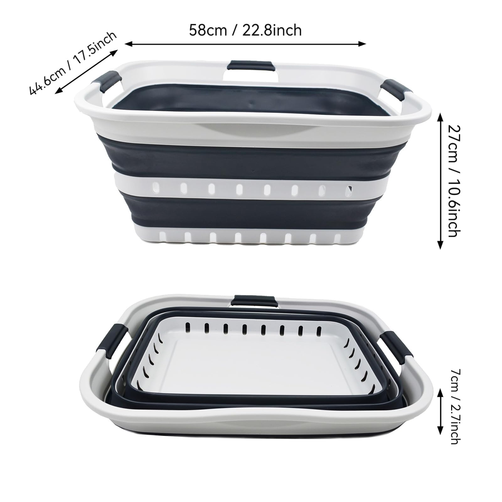 SAMMART 42L basket with comfort grip handles for easy carry