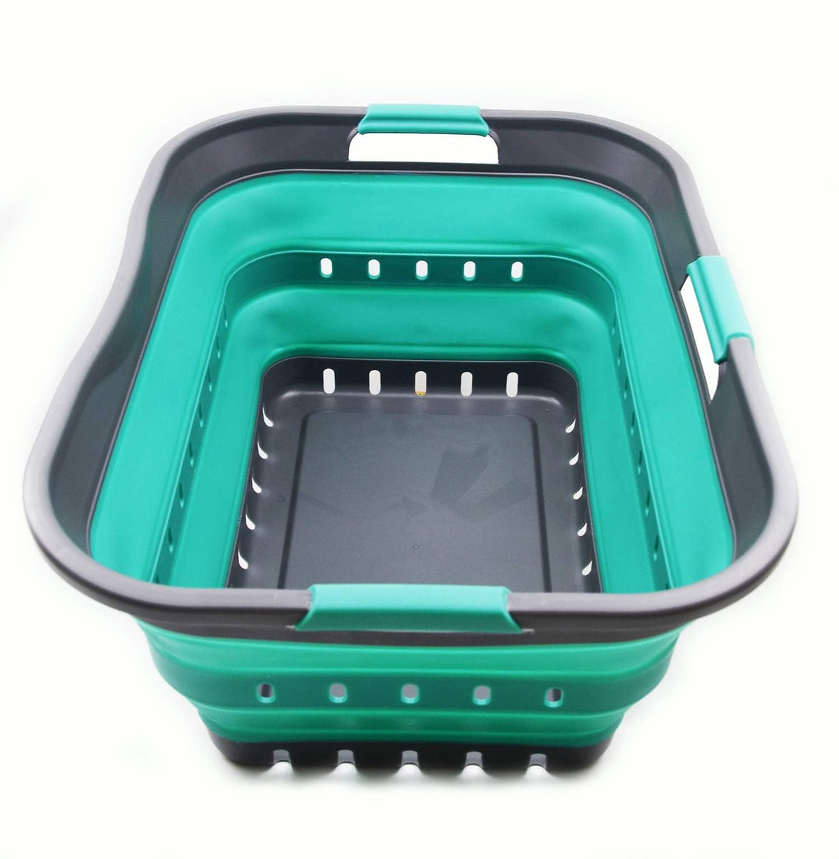 SAMMART 42L collapsible basket open shows easy pop-up use and spacious interior