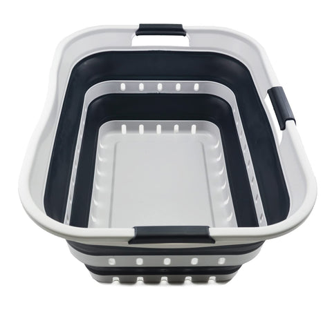 SAMMART 42L collapsible laundry basket opened for sorting laundry