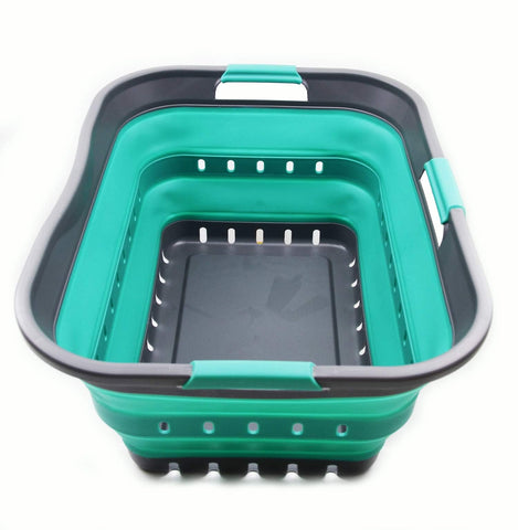 SAMMART 42L collapsible basket open shows easy pop-up use and spacious interior