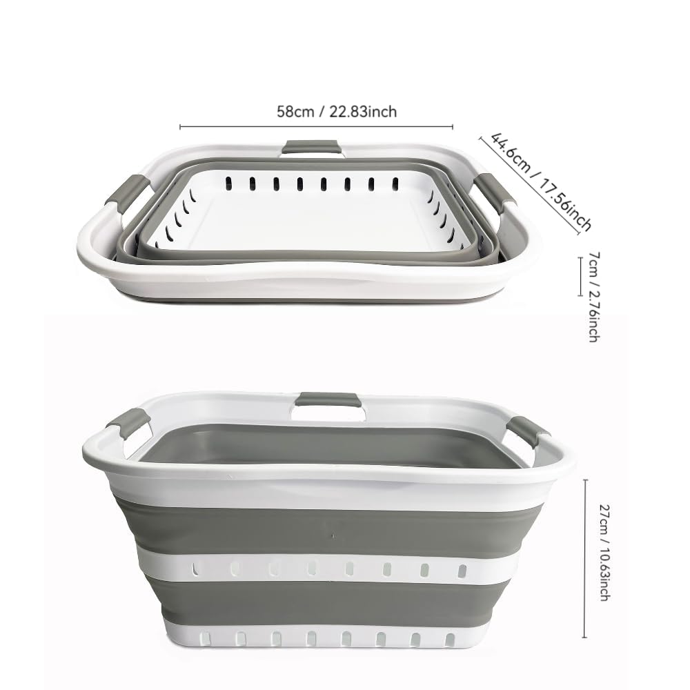 SAMMART grey and white basket fits dorms and apartments