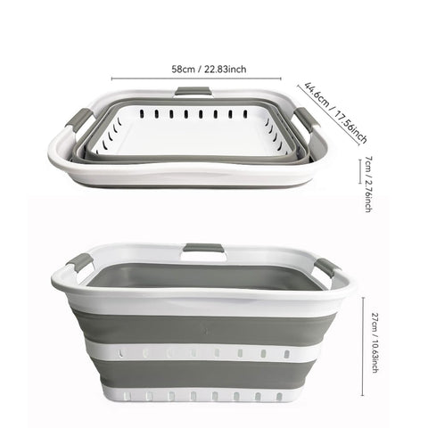 SAMMART grey and white basket fits dorms and apartments