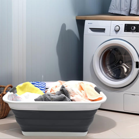 SAMMART foldable basket collapsed flat for compact storage.